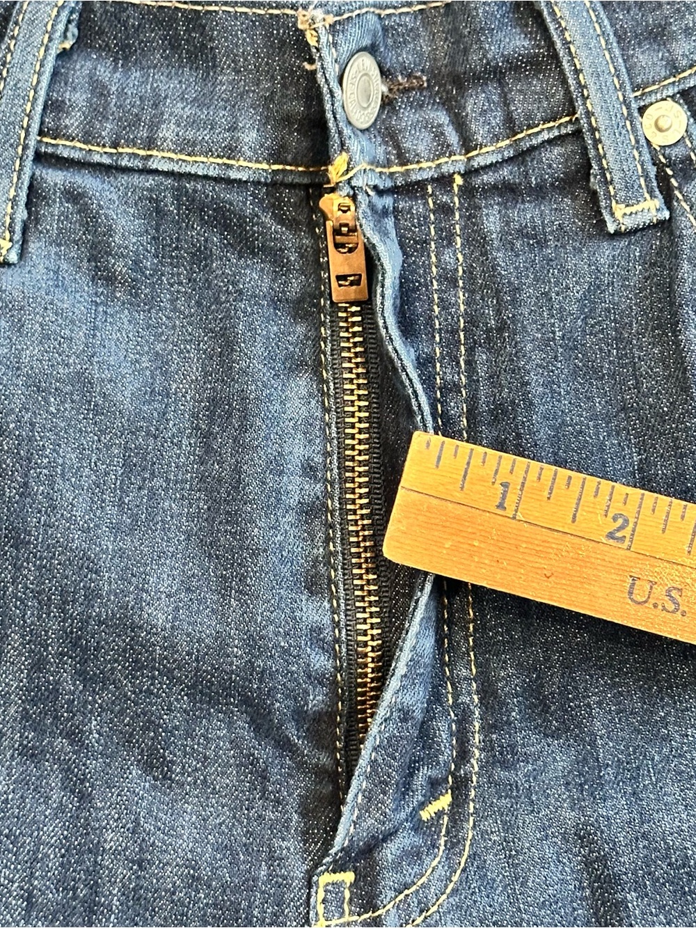Levi's 513 Slim Straight Jeans Men's 34x33 (Tag 34x34) Dark Indigo Stretch 2014 - Picture 5 of 11